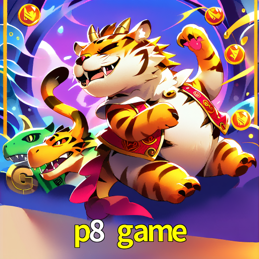 Imagem promocional da p8 game mostrando a plataforma e suas vantagens